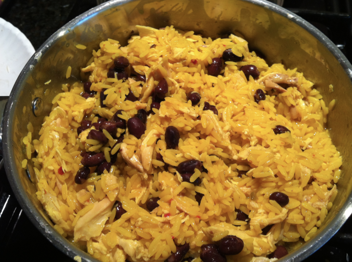 Puerto Rican Chicken, Rice & Beans